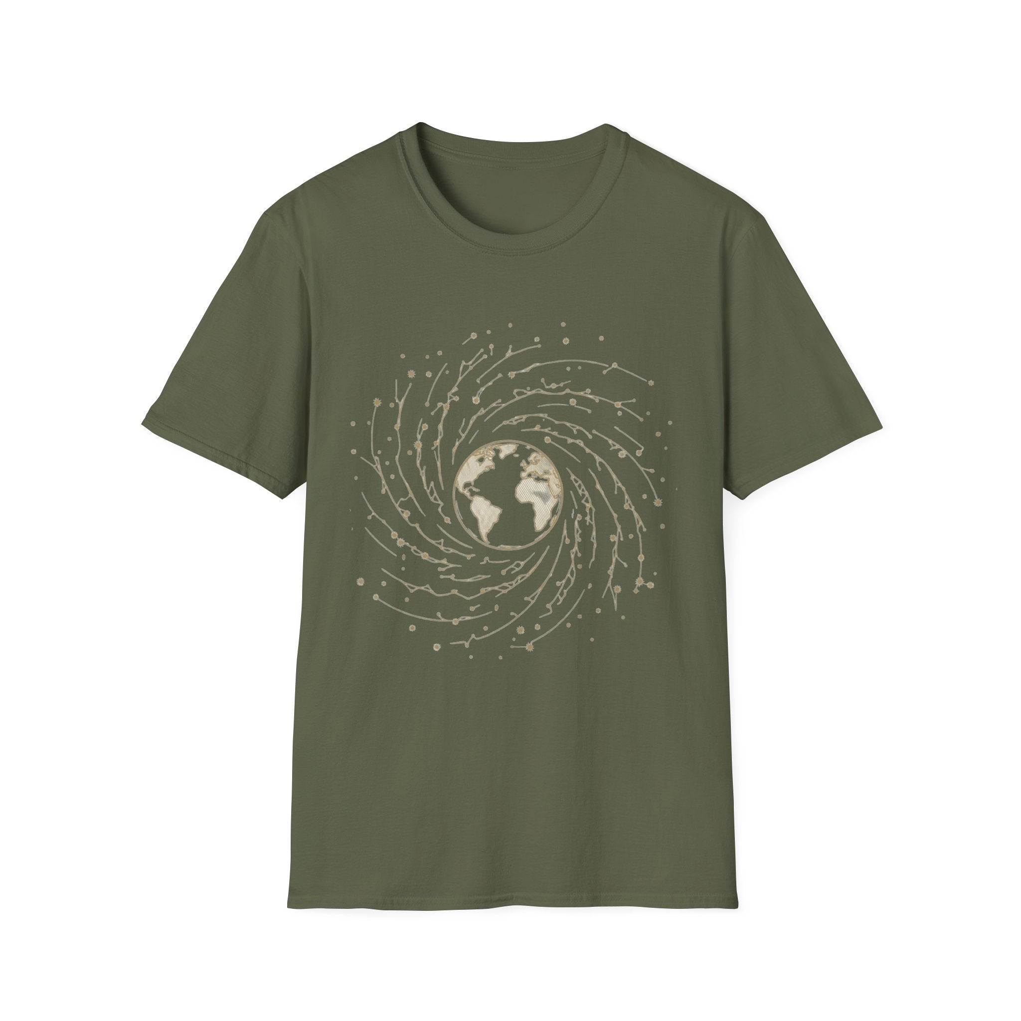 Earth Spiral T-Shirt — "Humanity One: United by the Stars" Graphic Tee