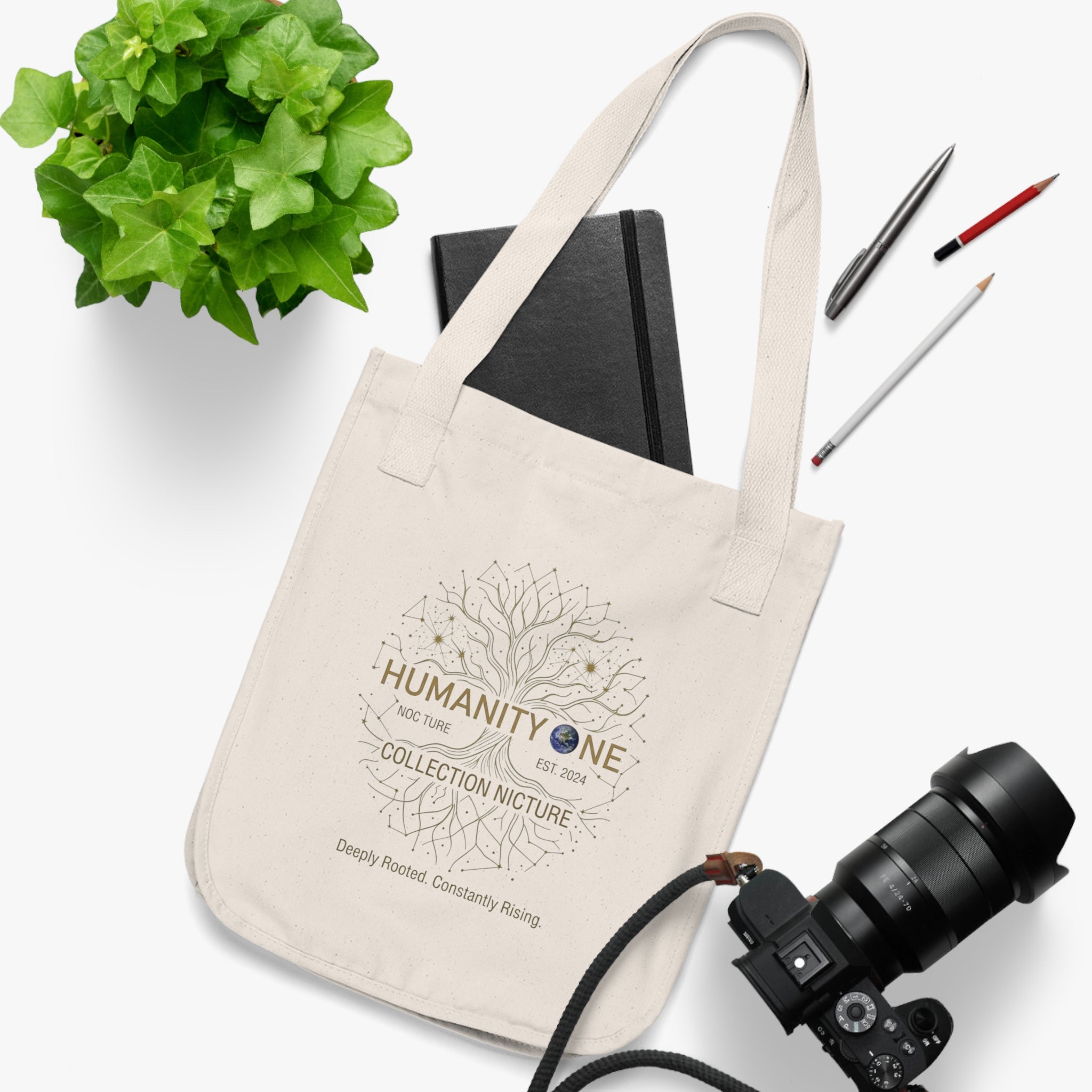 Humanity One The Universal Root Organic Canvas Tote — Nature-Inspired Eco Friendly Market Bag