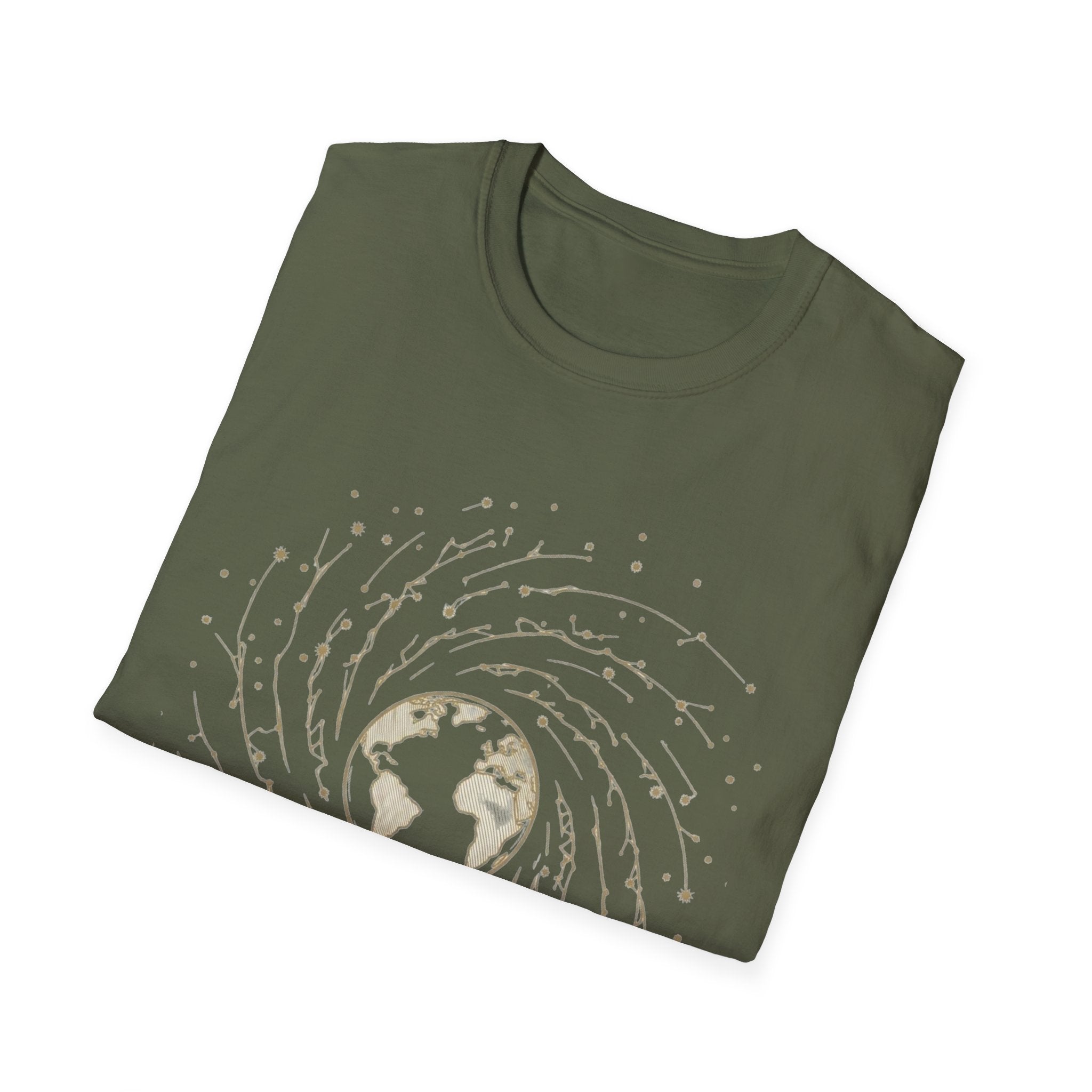 Earth Spiral T-Shirt — "Humanity One: United by the Stars" Graphic Tee
